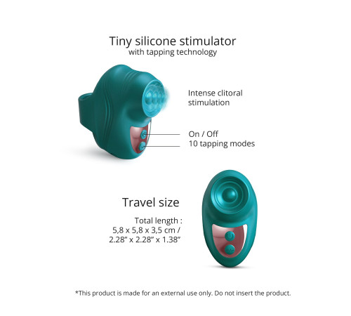 Зеленый клиторальный стимулятор на палец Kisscool