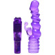 Заказать Фиолетовая виброракета с насадкой-кроликом Ribbed Rabbit Vibrator - 21,6 см.