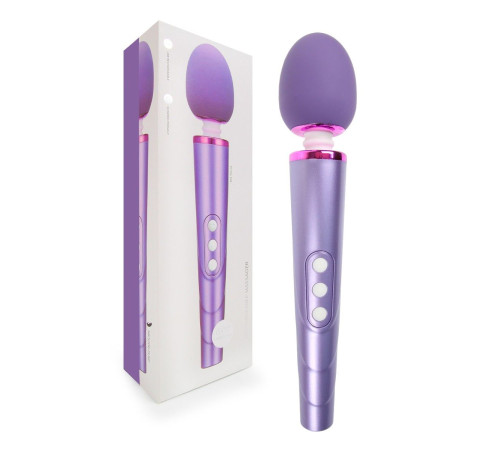 Сиреневый жезловый вибромассажер с головкой на гибкой шее - 25,5 см.
