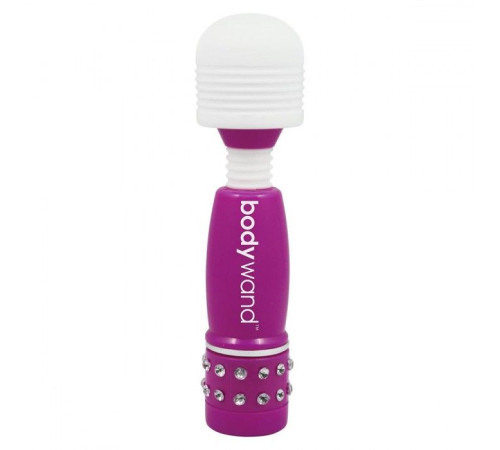 Фиолетово-белый жезловый мини-вибратор с кристаллами Mini Massager Neon Edition Фиолетово-белый жезловый мини-вибратор с кристаллами Mini Massager Neon Edition
