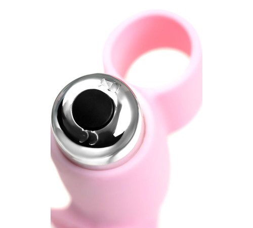 Нежно-розовая вибронасадка на палец JOS TWITY - 10,2 см.