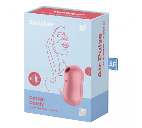 Розовый вакуум-волновой вибростимулятор Cotton Candy