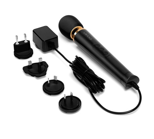 Черный проводной вибратор Le Wand Petite Vibrating Massager - 25 см.