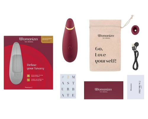 Заказать Бордовый клиторальный стимулятор Womanizer Premium 2 Заказать Бордовый клиторальный стимулятор Womanizer Premium 2
