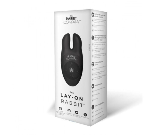 Черный вибростимулятор с ушками The Lay-on Rabbit Черный вибростимулятор с ушками The Lay-on Rabbit
