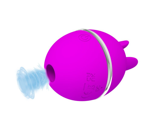 Лиловый двусторонний вибростимулятор клитора Gemini Ball