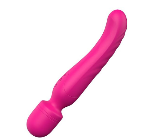 Ярко-розовый жезловый вибратор Heating Bodywand с нагревом - 23,2 см.