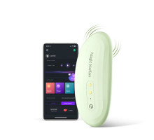 Зеленый вибромассажер в трусики Magic Motion Nyx - 8,8 см.