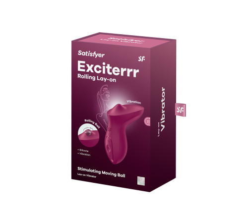 Бордовый вибратор с движущимся шариком Exciterrr