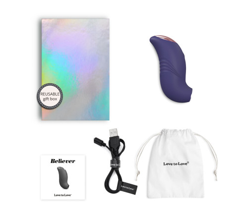 Темно-синий вакуум-волновой стимулятор Believer