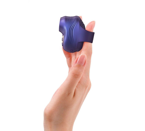 Синий клиторальный стимулятор на палец Kisscool