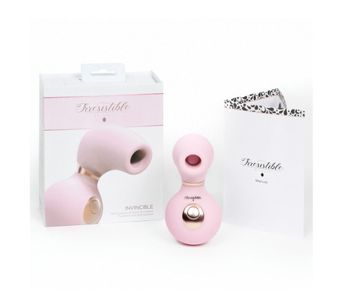 Розовый клиторальный вакуум-волновой массажер Irresistible Invincible