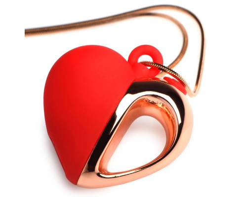 Заказать Красное ожерелье с подвеской-вибратором 10X Vibrating Silicone Heart Necklace Заказать Красное ожерелье с подвеской-вибратором 10X Vibrating Silicone Heart Necklace