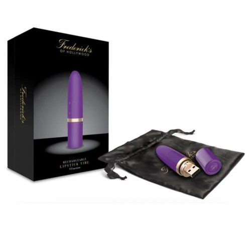 Фиолетовый перезаряжаемый вибростимулятор Lipstick Vibe
