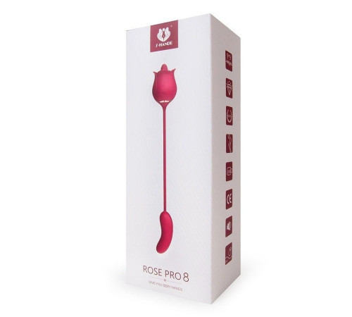Розовый вибромассажер Rose Pro 8