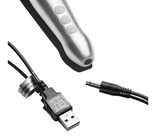 Серебристо-черный вибратор Doxy Go - 16,2 см.