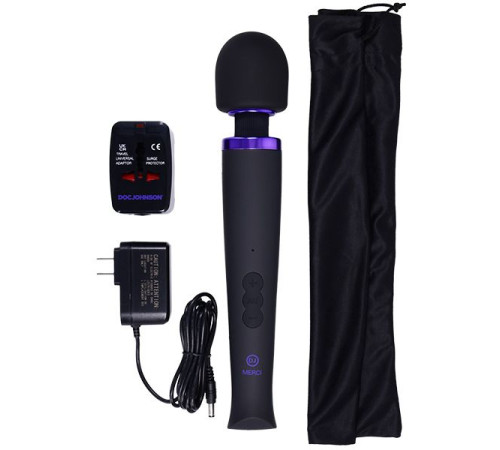 Черный жезловый вибромассажёр Merci Power Wand