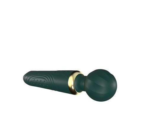 Зеленый двусторонний вибратор-wand Secwell - 22 см.