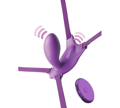 Фиолетовый пояс с вибровкладкой Ultimate G-Spot Butterfly Strap-On