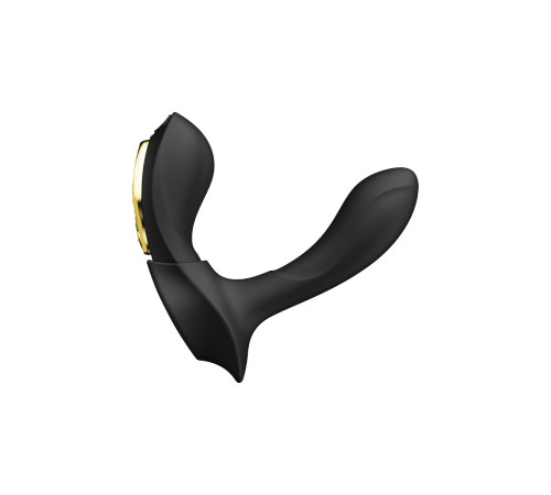 Черный вибромассажёр в трусики Aya с насадкой и пультом ДУ