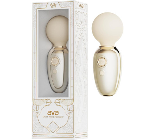 Бежевый мини-вибратор с функцией нагрева Ava