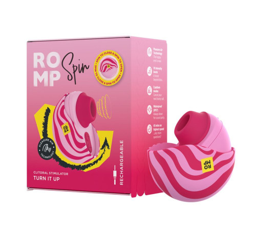 Розовый бесконтактный клиторальный стимулятор Romp Spin
