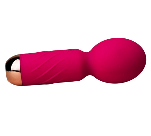 Ярко-розовый мини-wand вибратор для стимуляции эрогенных зон