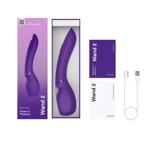 Фиолетовый жезловый вибратор We-Vibe Wand 2 - 27,3 см.