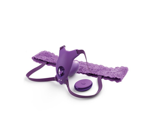 Фиолетовый пояс с вибровкладкой Ultimate G-Spot Butterfly Strap-On