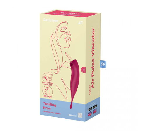 Малиновый вибромассажер Twirling Pro+