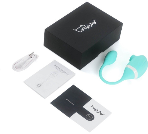 Мятный вакуумный вибростимулятор Tadpole Vibrating Dual Stimulation с виброхвостиком