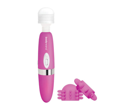Розовый ротационный жезловый вибратор с двумя насадками 360° Spinning Head Wand Massager Set Розовый ротационный жезловый вибратор с двумя насадками 360° Spinning Head Wand Massager Set