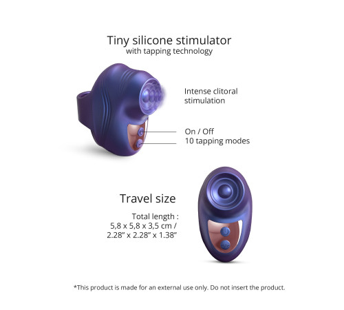 Синий клиторальный стимулятор на палец Kisscool