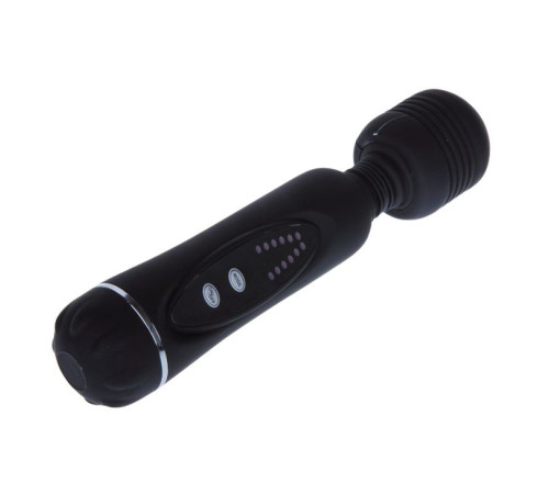 Черный вибромассажер со сменными насадками Power Wand - 20,5 см.