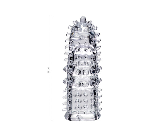 Прозрачная рельефная насадка на палец Arbo - 8 см.