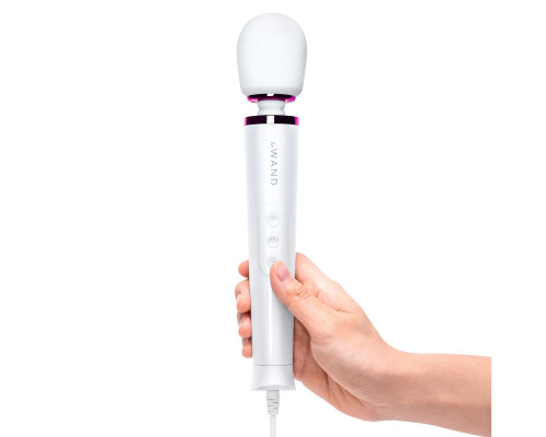 Заказать Белый проводной вибратор Le Wand Petite Vibrating Massager - 25 см.