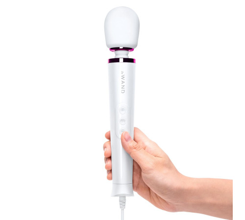 Белый проводной вибратор Le Wand Petite Vibrating Massager - 25 см.