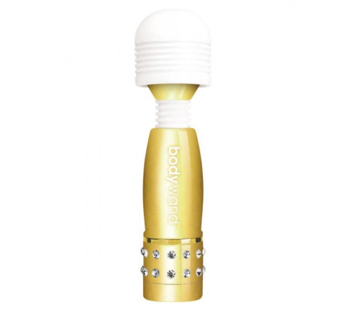 Золотистый жезловый мини-вибратор с кристаллами Mini Massager Gold Edition Золотистый жезловый мини-вибратор с кристаллами Mini Massager Gold Edition