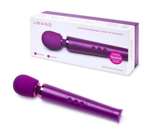 Фиолетовый жезловый мини-вибратор Le Wand Petite c 6 режимами вибрации
