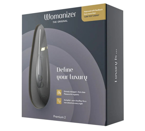 Черный клиторальный стимулятор Womanizer Premium 2