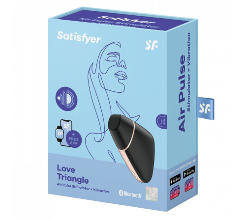 Черный вакуум-волновой вибростимулятор Satisfyer Love Triangle Черный вакуум-волновой вибростимулятор Satisfyer Love Triangle