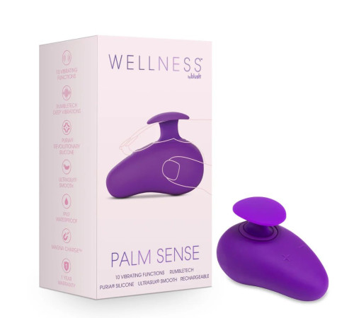 Фиолетовый клиторальный вибромассажер Palm Sense