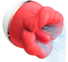 Красный клиторальный стимулятор в форме ротика