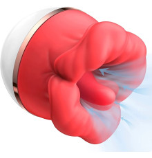 Красный клиторальный стимулятор в форме ротика