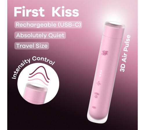 Розовый вакуумный стимулятор First Kiss Розовый вакуумный стимулятор First Kiss