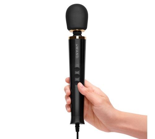 Черный проводной вибратор Le Wand Petite Vibrating Massager - 25 см.