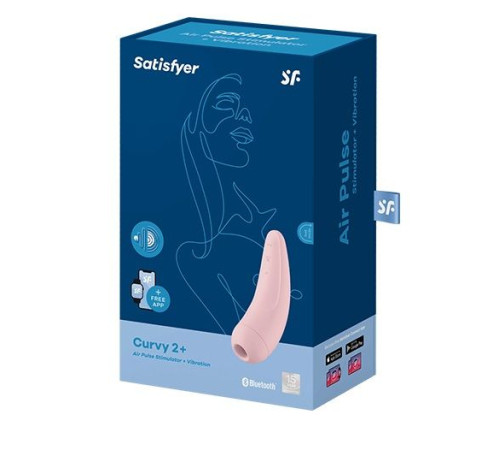 Розовый вакуум-волновой стимулятор Satisfyer Curvy 2+