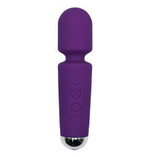 Фиолетовый перезаряжаемый мини-wand вибратор - 16 см.