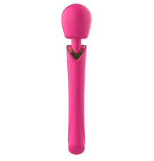 Розовый силиконовый вибратор-wand - 30 см.