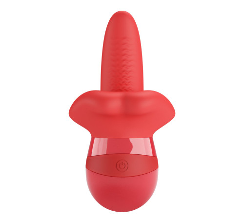 Красный вибратор с подвижным язычком Obelia